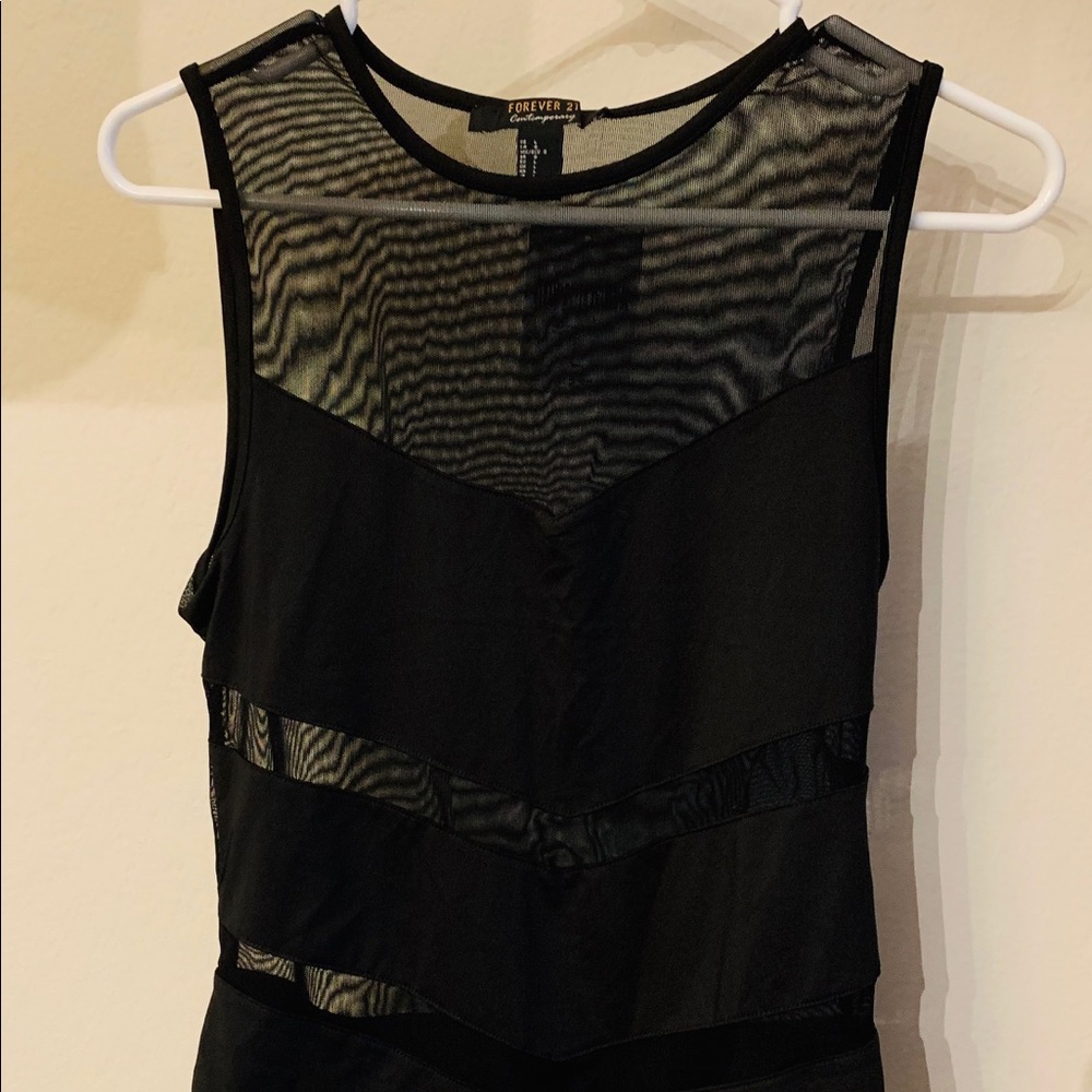 NWT Forever 21 Contemporary Black Mesh Bodysuit